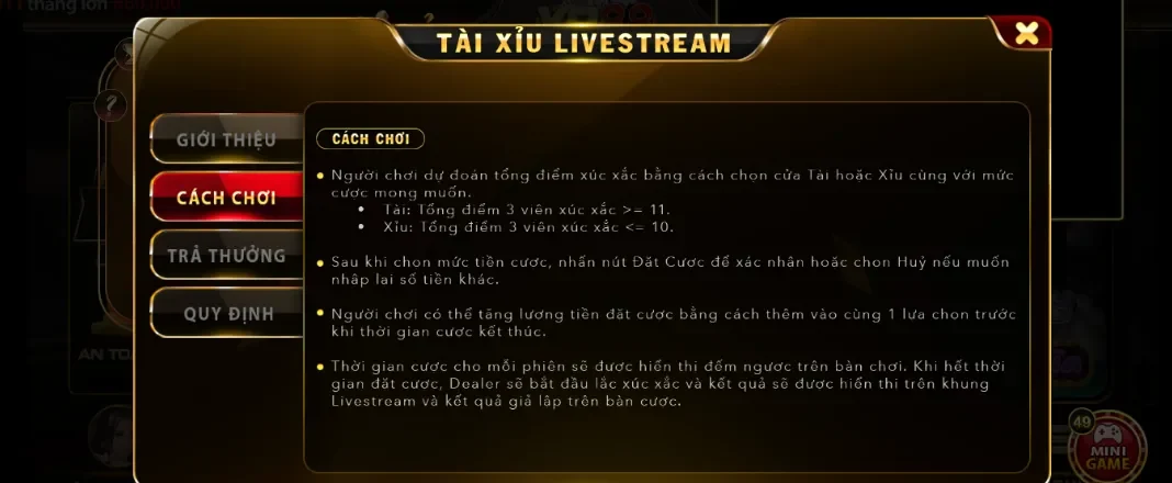 Nắm trọn cách chơi Tài Xỉu Livestream tại Yo88